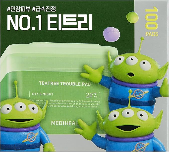 Mediheal Square Toner Pad (Madecassoside) 100 Sheets 6.7 fl oz (170 ml) + Smartphone Grip Sally Collaboration Planning, Square Facial Toner Pads