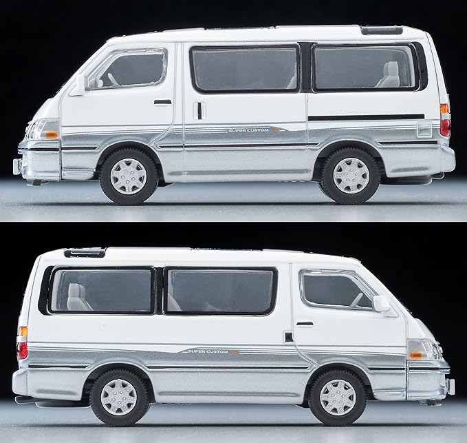 Tomica Limited Vintage Neo 1/64 LV-N216d Toyota HiAce Wagon Super Custom G White/Silver 2001 Model Toy Car, Assembled Product