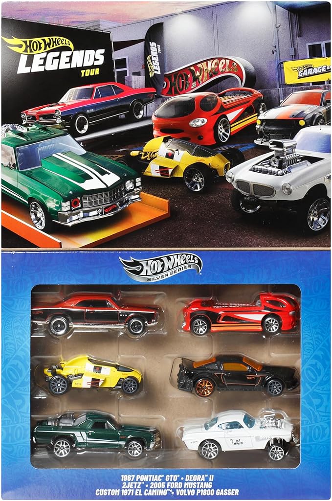 Hot Wheels JBY78 Legends Multi-Pack Vehicle Toy Mini Car, Pack of 6, 3 Years Old and Up Multi