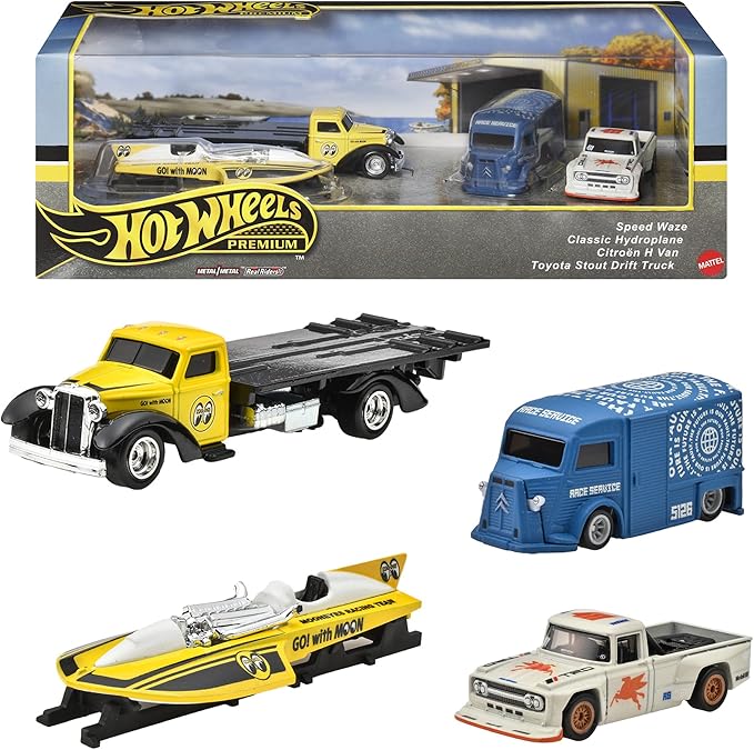 Hot Wheels HRT51 Premium Collector Set - Motorhead Madness Vehicle Toy Minicar Ages 3 and Up Multi