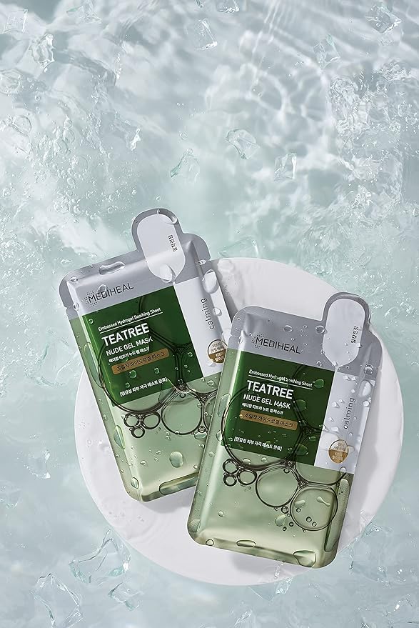 Mediheal Nude Gel Mask (Pack of 10), Moisturizing, Sensitive Skin, Dry Skin, Rough Skin, Pore Care, Korean Cosmetics (Tea Tree)