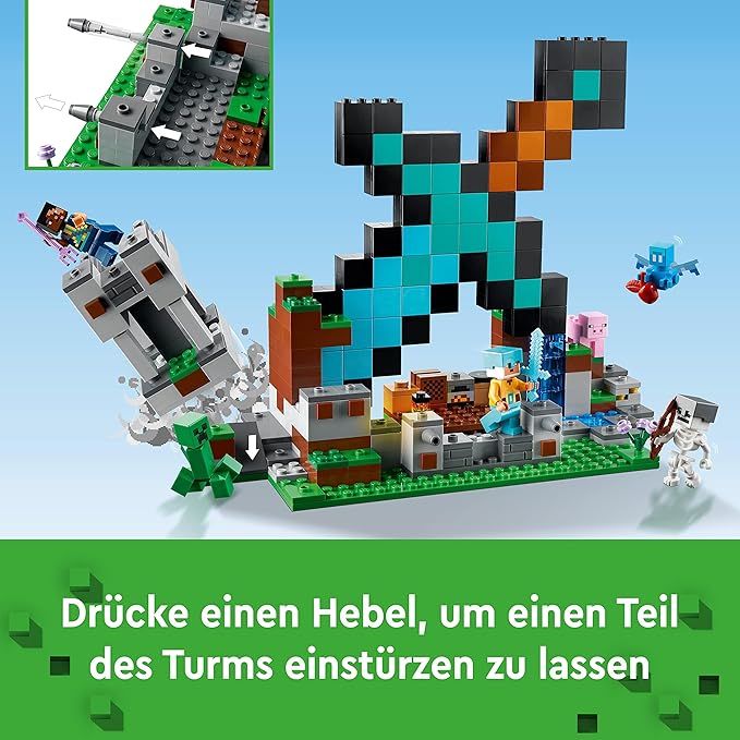 LEGO Minecraft The Sword Outpost 21244 Building Toy Set (427 Pieces),Multicolor