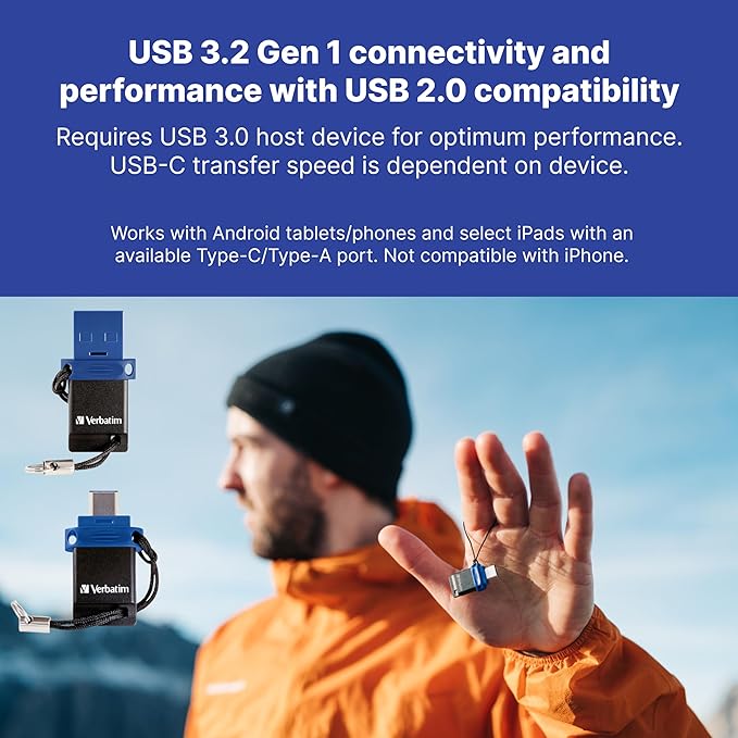 Verbatim 32GB STORENGO 2 USB-C BLU
