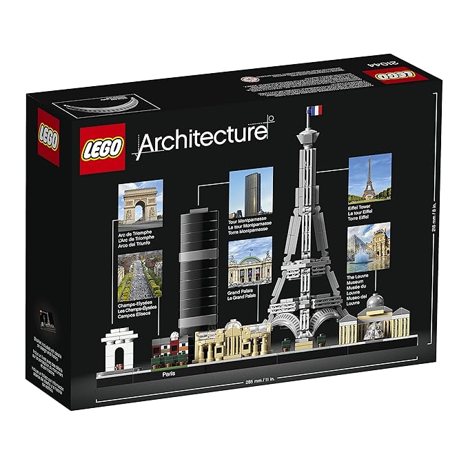 LEGO Architecture Paris Building Blocks for Kids (649 Pcs) 21044, Multicolor