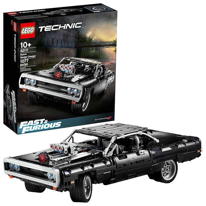 LEGO 42111 Technic Fast and Furious Dom's Dodge Charger Racing Car Model Iconic Collector's Building Set for Kids (Multicolor) (154 Pieces)