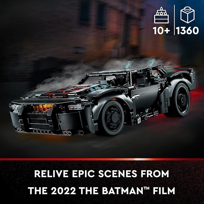 LEGO Technic The Batman Batmobile 42127 Model Building Kit (1,360 Pcs),Multicolor