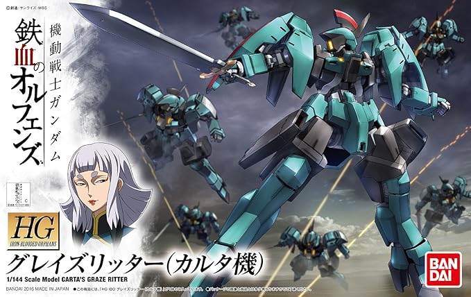 Bandai Hobby HG IBO 1/144 Carta's Graze Ritter "Gundam Iron-Blooded Orphans" Action Figure