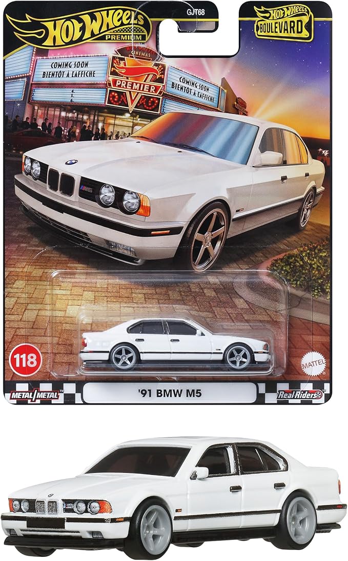 Hot Wheels JBL24 Boulevard '91 BMW M5 Vehicle Toy Mini Car 3 Years Old White