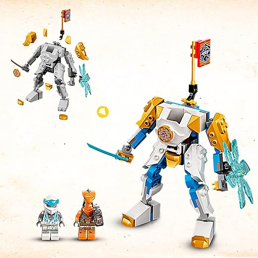 LEGO 71761 Ninjago Zanes Power-Up Mech EVO, Toy from 6 Years with Ninja Action Figure and Snake