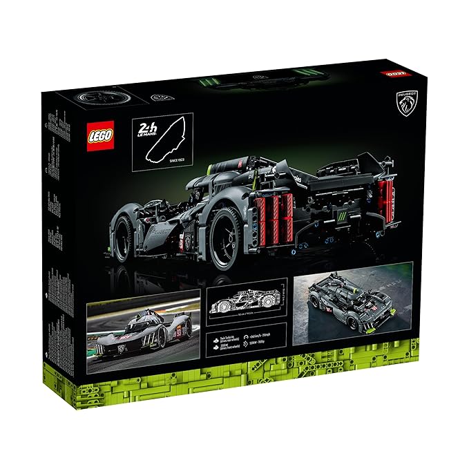 LEGO Technic Peugeot 9X8 24H Le Mans Hybrid Hypercar 42156 Building Kit (1,775 Pieces),Multicolor