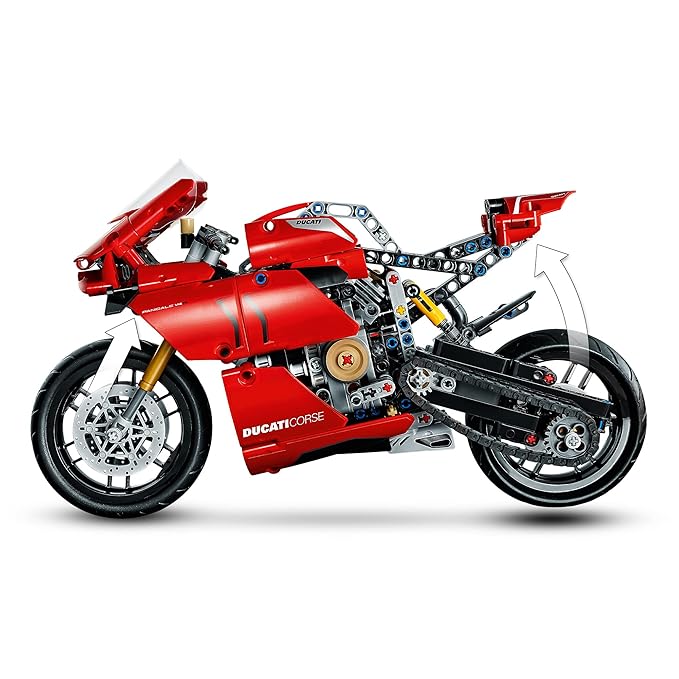LEGO 42107 Building Block Technic Ducati Panigale V4 R Motorbike, Collectible Superbike Display Model,Multicolor