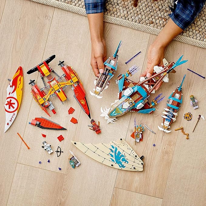 LEGO Jamian Toys Lego Nin-Jago Catamaran Sea Battle 71748 Building Kit;Nin-Ja Playset Featuring Catamaran Toys & Nin-Jago Kai|Jay And Zane Best Gift For Kids Who Love Creative Play New 2021 (780 Pcs)Brown