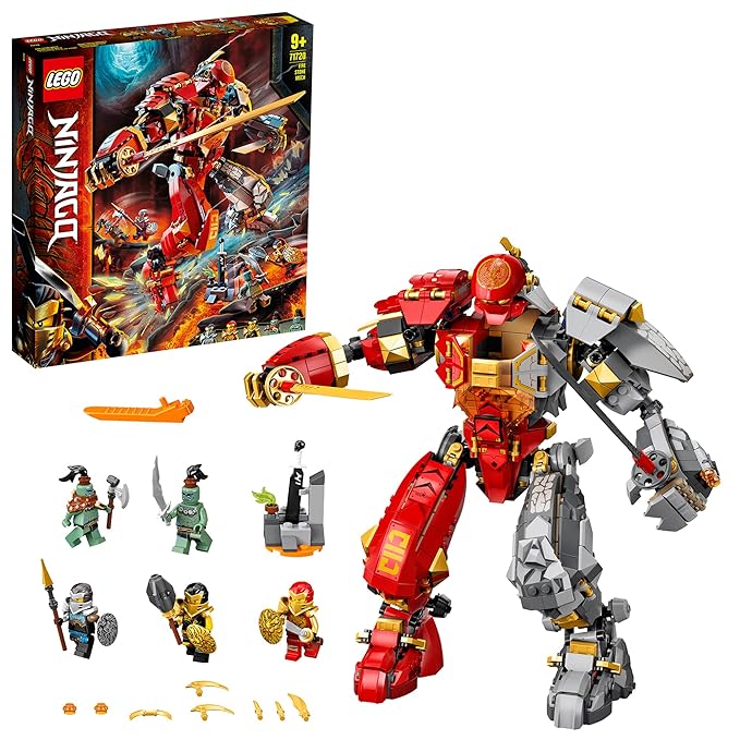 LEGO Building Block 71720 Fire Stone Mech,Multicolor
