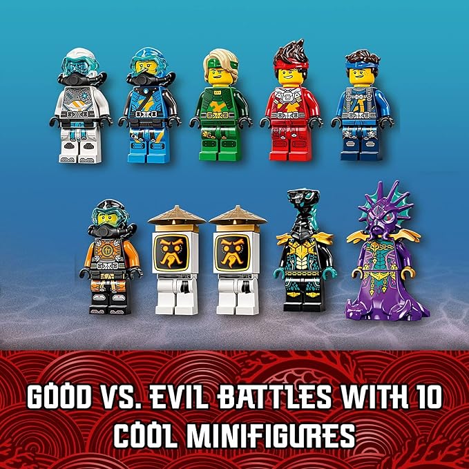 LEGO Ninjago Hydro Bounty 71756 Building Kit; Submarine Toy Featuring NINJAGO Kai and Lloyd; New 2021 (1,159 Pieces)