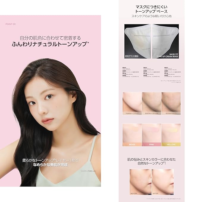 TIRTIR MASK FIT TONE UP SERIES Essence (Beige) Mask, Set of 6 (CREAM (BEIGE))