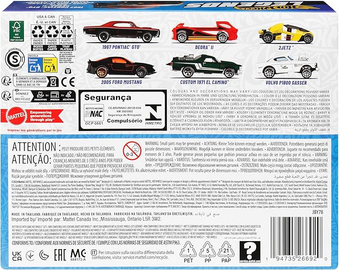 Hot Wheels JBY78 Legends Multi-Pack Vehicle Toy Mini Car, Pack of 6, 3 Years Old and Up Multi