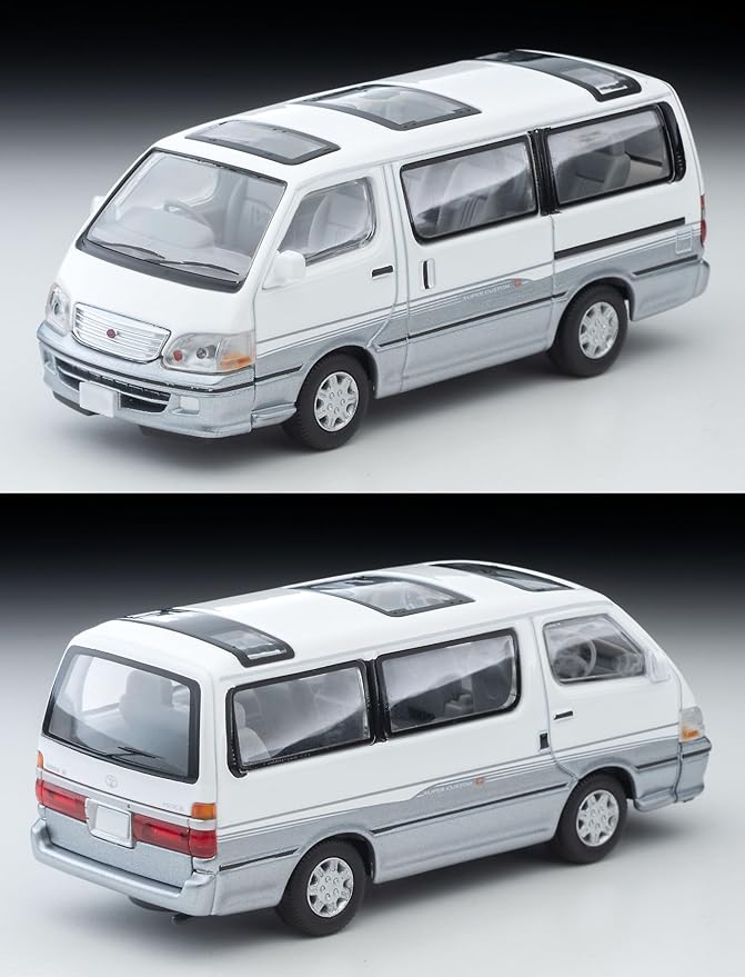 Tomica Limited Vintage Neo 1/64 LV-N216d Toyota HiAce Wagon Super Custom G White/Silver 2001 Model Toy Car, Assembled Product