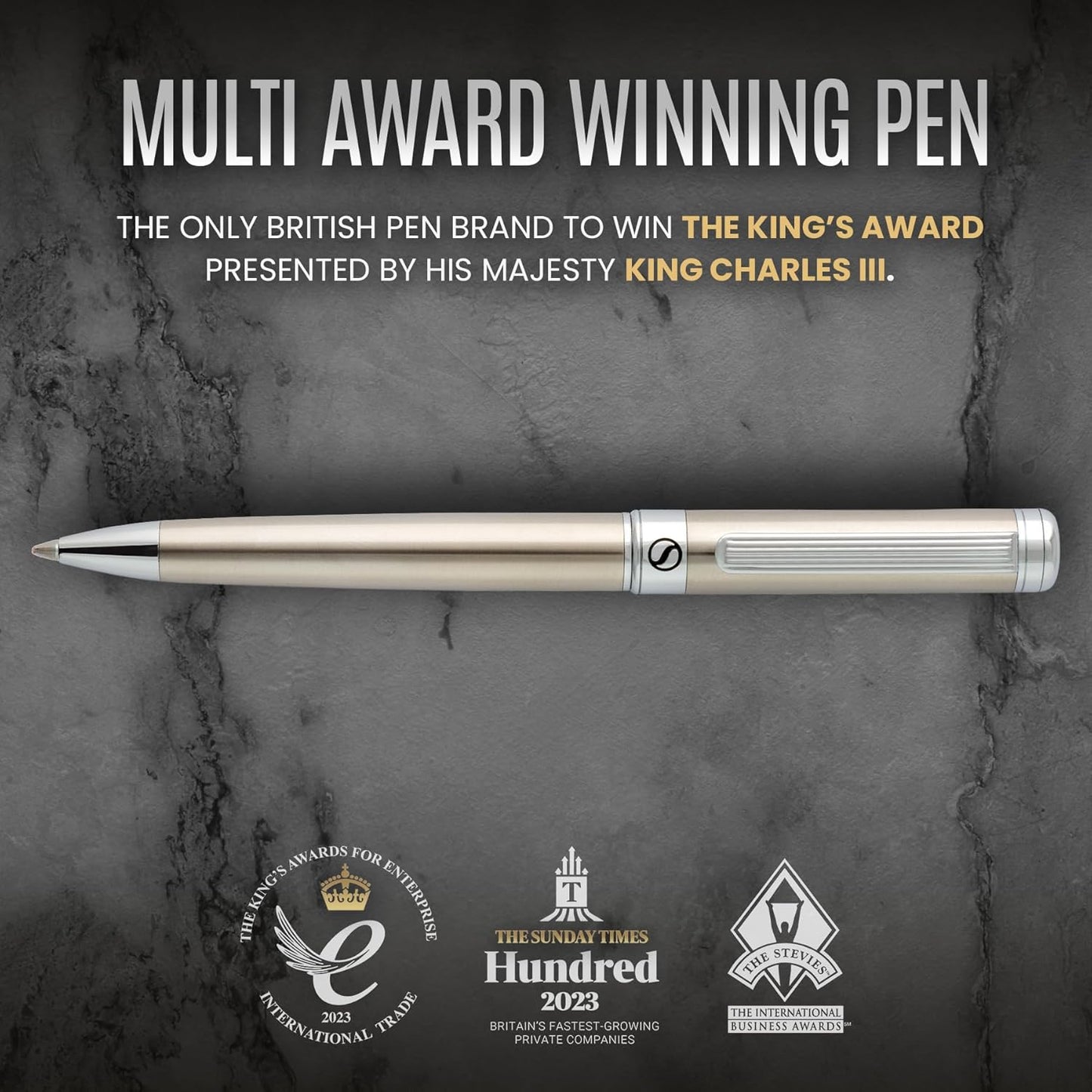 Scriveiner Stainless Steel Ballpoint Pen Executive, Best Ballpoint Pen Gift Set for Office, Nice Pen