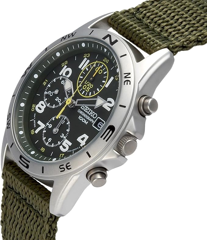 Seiko SND377R Men's Wristwatch, Re-imported, Overseas Model, khaki watch