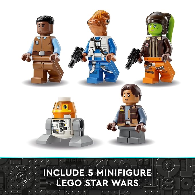 LEGO 75357 Star Wars Ghost & Phantom II Set of 2 Ahsoka Vehicles, Buildable Spaceship Toy with 5 Figures Including Jacen Syndulla and Droid Figure, Christmas Gift for Boys and Girls