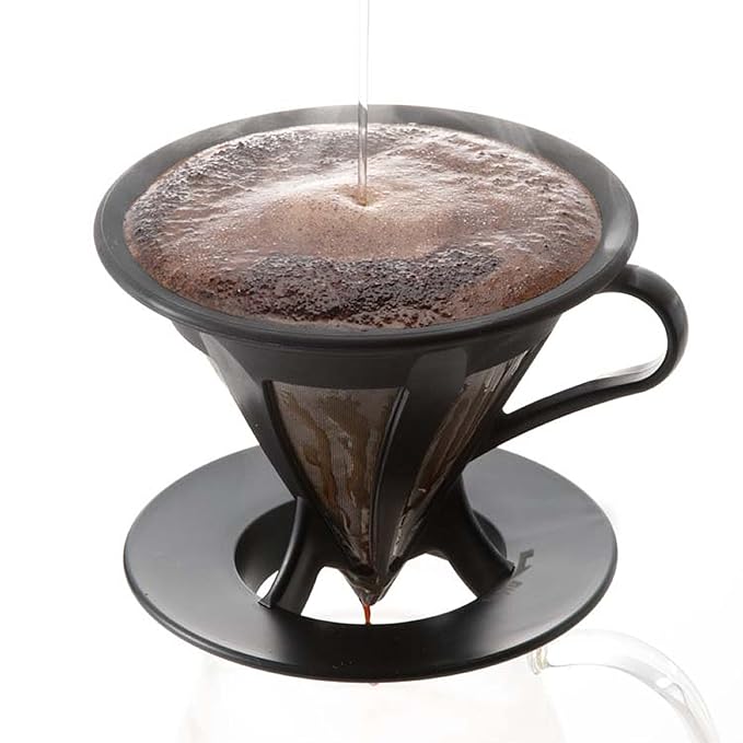 Hario Paperless Coffee Dripper Black Stainless Steel Filter CFOD-02