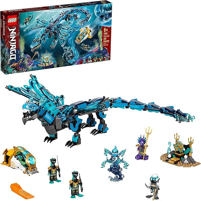 Lego 71754 Nin-Jago Water Dragon Toy, Nin-Ja Building Set For Kids 9 + Years Old With 5 Minifigures, New 2021