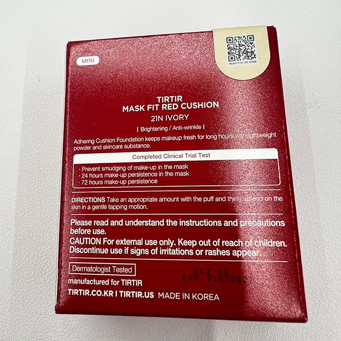 TIRTIR Mask Fit Mini Cushion Mask Fit Mini Cushion, Main Unit, 0.2 oz (4.5 g) (RED 21N)