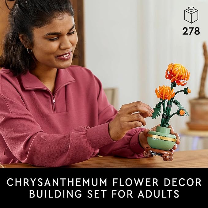 LEGO Icons Chrysanthemum Flower Decor Building Set 10368 Building Blocks for 18+ Gift