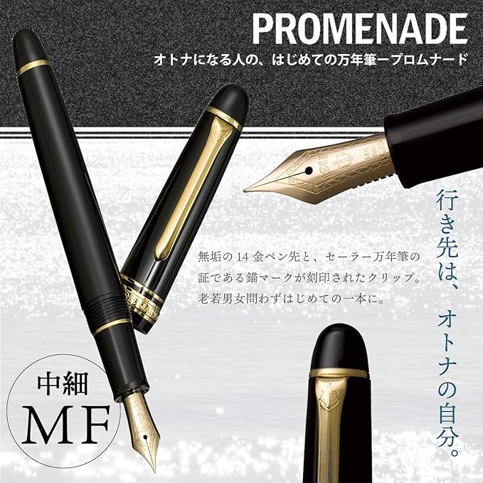 Sailor Promenade 11-1031-320 Fountain Pen (Black, Medium Fine)