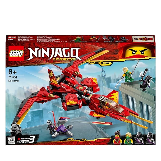 LEGO 71704 Ninjago Legacy Kai Fighter Toy Jet Playset with Nindroid Action Figures,513 Pieces Multicolor