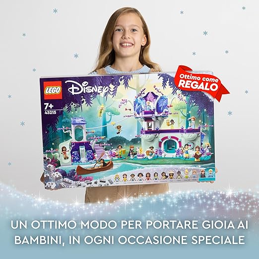 LEGO 43215 Disney The Enchanted Tree House Set of 13 Mini Dolls Including Princess Jasmine, Belle, Elsa and Anna, Christmas Gift for 7 Year Old Children, Girls, Boys, Disney 100 Toys