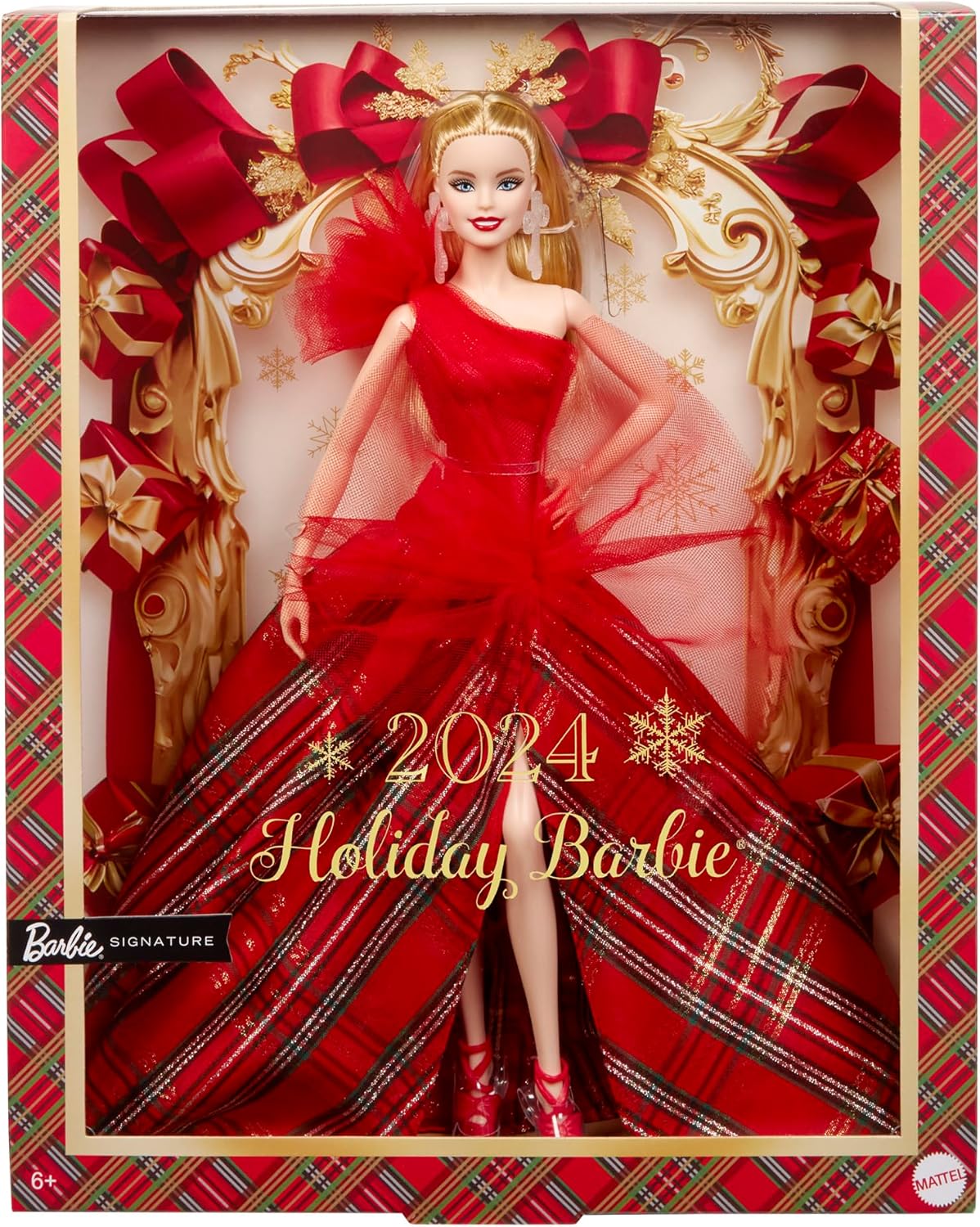 Barbie Holiday Barbie Blonde House Signature Black Dress Up Doll 3 Years Old Red HRM61