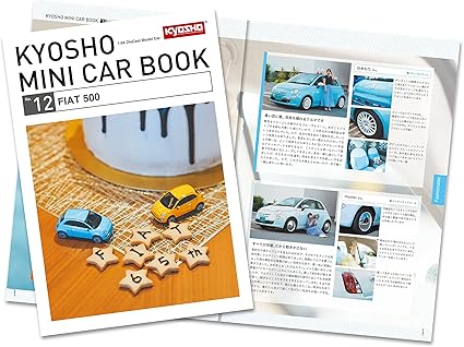 Kyosho Mini Car & Book No.12 1/64 Fiat 500 Yellow Finished Product