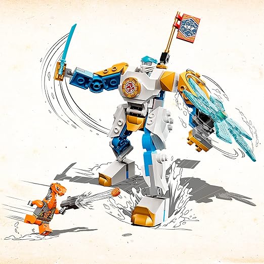 LEGO 71761 Ninjago Zanes Power-Up Mech EVO, Toy from 6 Years with Ninja Action Figure and Snake