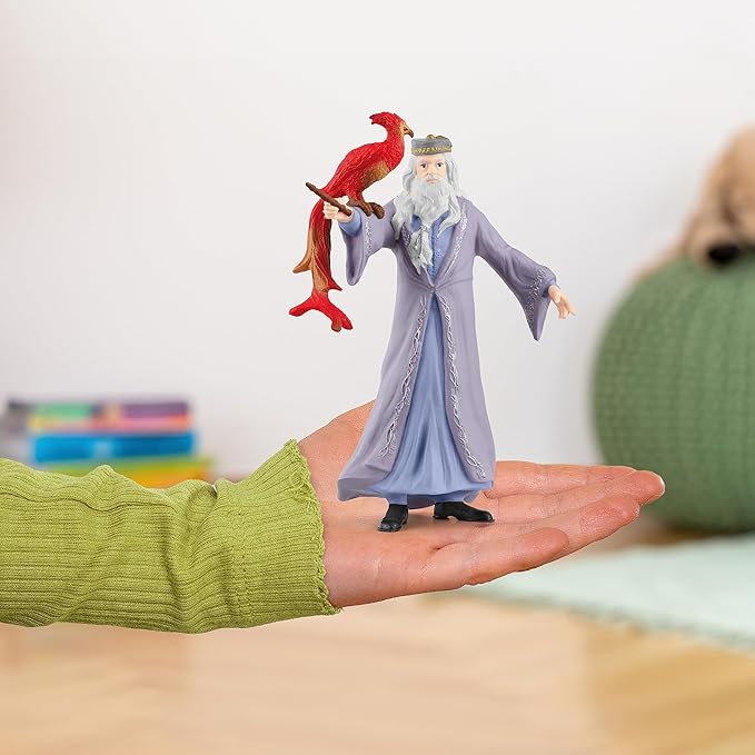 Schleich Wizarding World of Harry Potter 2-Piece Set with Albus Dumbledore & Fawkes Figurines for Kids Ages 6+