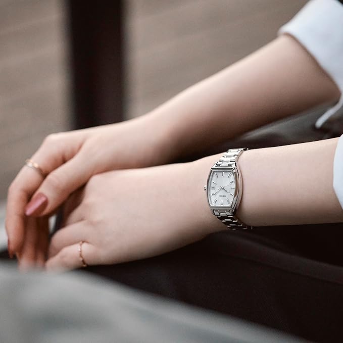 Seiko Series Women's Wristwatch, Tonneau Type, Solar Radio Wave, Silver, Bracelet Type