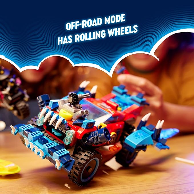 LEGO 71458 DREAMZzz Crocodile Car, 2-in-1 Set as Monster Truck or Crocodile Toy Car, with Mini Figures Cooper, Jayden and Night Hunter, Creative Gift for Children from 8 Years
