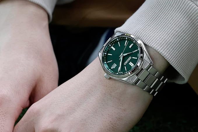 Seiko Solar Radio Watch, The Standard, Men's, silver/green