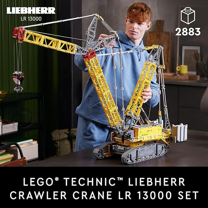 Lego Technic Lie'bherr Crawler Crane LR 13000 42146 Advanced Building Kit for Adults, Build and Display a Rewarding Project, Model Crane with Incredible Details Including Winch System and Luffing Jib