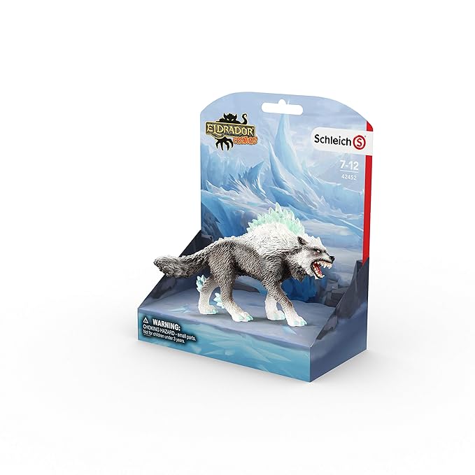 Schleich Snow Wolf Figurine Toy, Multicolor