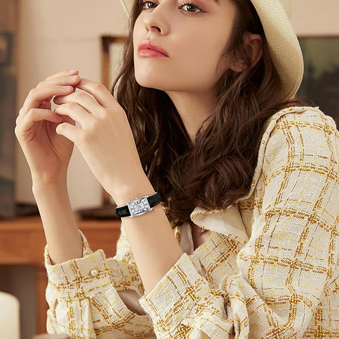 Women's Analog Display, Quartz, Face Watch, Leather Strap, Slim, Stylish, Waterproof