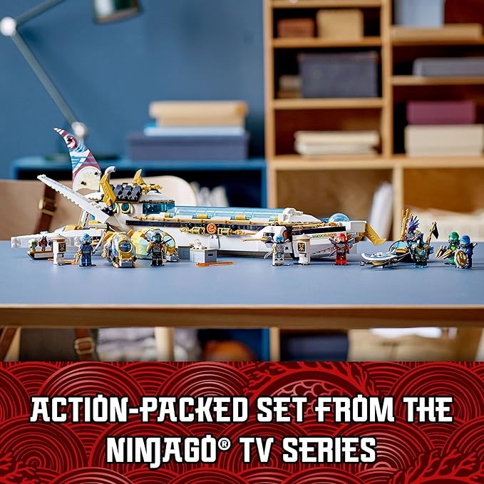 LEGO Ninjago Hydro Bounty 71756 Building Kit; Submarine Toy Featuring NINJAGO Kai and Lloyd; New 2021 (1,159 Pieces)