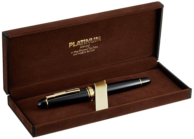 Platinum Fountain Pen President #1 Black and Gold- PTB20000P-Nib: M