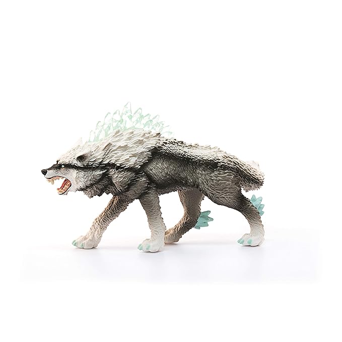 Schleich Snow Wolf Figurine Toy, Multicolor