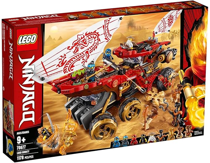 LEGO Ninjago Land Bounty 70677 Toy Truck Building Set with Ninja Minifigures, Popular Action Toy with Two Toy Vehicles and Toy Ninja Weapons for Creative Play (1,178 Pieces)