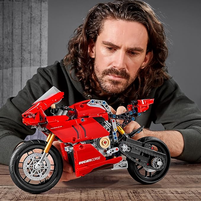 LEGO 42107 Building Block Technic Ducati Panigale V4 R Motorbike, Collectible Superbike Display Model,Multicolor
