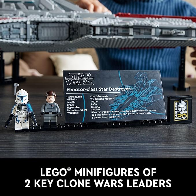 LEGO Star Wars Venator-Class Republic Attack Cruiser Ultimate Collector Series Building Set for Adults, Captain Rex, Star Wars Gift, The Clone Wars Activity for Stress Relief, 75367