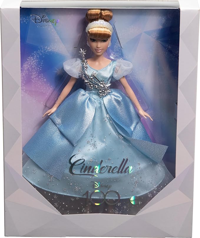 Mattel HLX60 Disney Princess Cinderella Platinum Doll 100th Anniversary Celebration