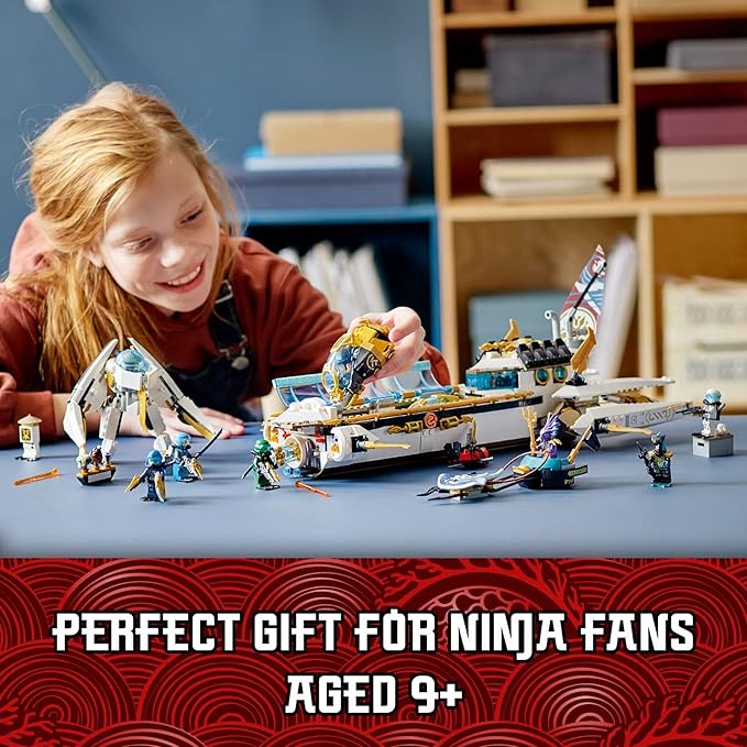 LEGO Ninjago Hydro Bounty 71756 Building Kit; Submarine Toy Featuring NINJAGO Kai and Lloyd; New 2021 (1,159 Pieces)