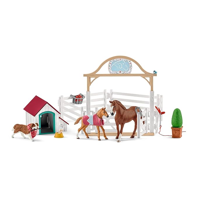 Schleich Horse Club Hannah’s guest horses with Ruby the dog NEW! Figure
